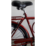 bicicleta aro 26 barra circular c/suspençao 6v freio v-brak/disco vermelha bike mania