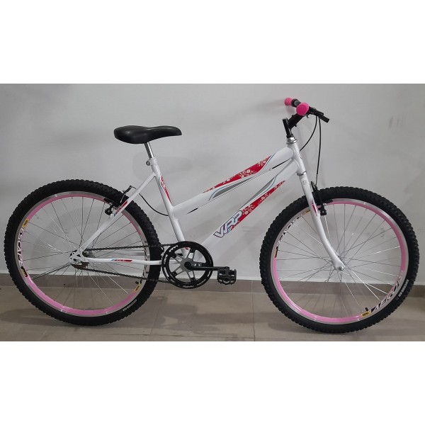 Bicicleta aro 26 mtb s/marchas branco/brilhante wrp