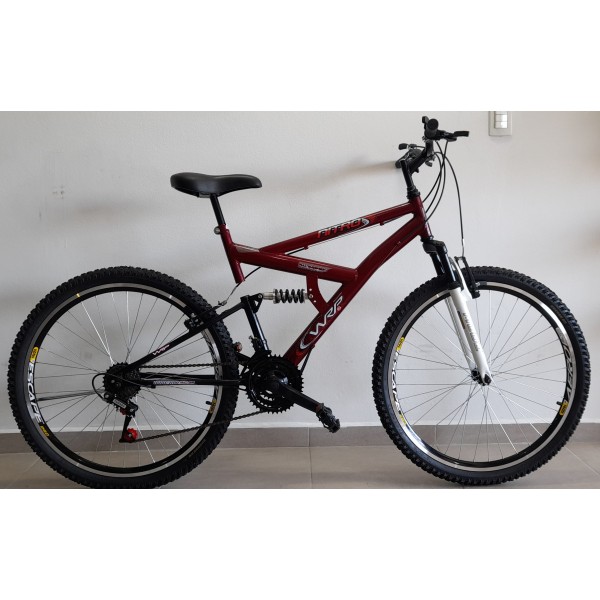 Bicicleta aro 26 full 21v vermelho/preto wrp