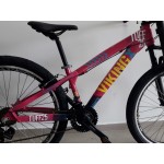 bicicleta aro 26 tuff25 t15.5 21v freio v-brake rosa/azul vikingx mania