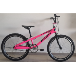 bicicleta aro 24 cruiser rosa/neon/preto ecos