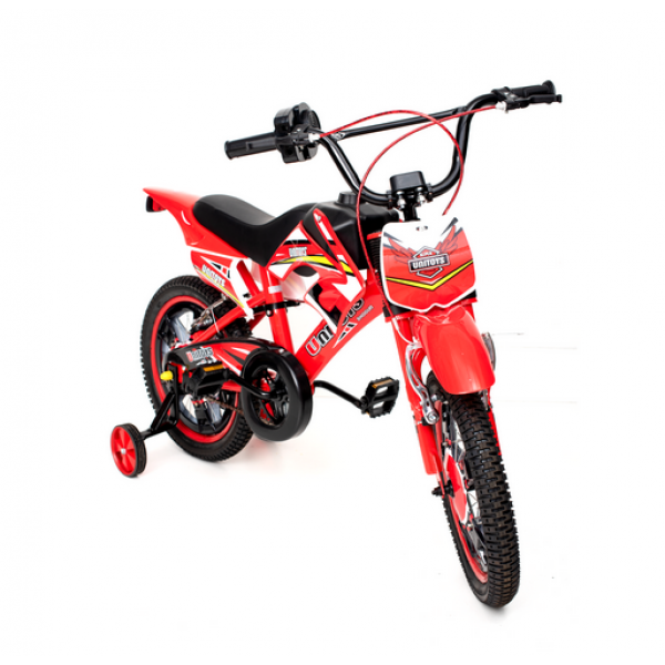 bicicleta aro 16 moto cross vermelha unitoys