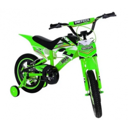 bicicleta aro 16 moto cross verde unitoys
