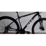 Bicicleta aro 29 t19 21V freio disco roma bicolor/cinza/laranja/fosco gti 