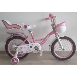 bicicleta aro 16 princessa rosa/branco unitoys