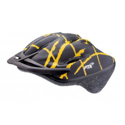 capacete mtb c/regulagem podium line preto/amarelo ptk