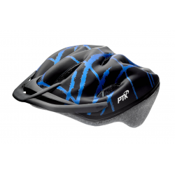 capacete mtb c/regulagem podium line preto/azul ptk