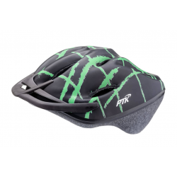 capacete mtb c/regulagem podium line preto/verde ptk