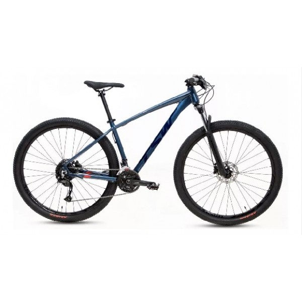 Bicicleta aro 29 t15.5" 27v hunch plus freio/hidralulico azul/preto tsw