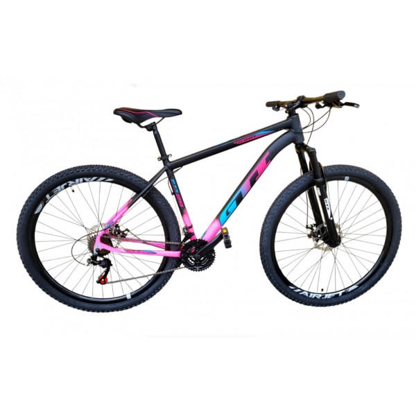 bicicleta aro 29 t19 21V s-1 roma bicolor/rosa/preto gti