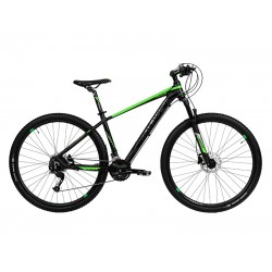 bicicleta aro 29 t19 2x9v Freio disco macropus 2019 preta/verde redestone